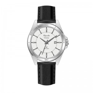 Alexandre Christie AC 1011 Silver White Black Leather Lady LDLSSSL